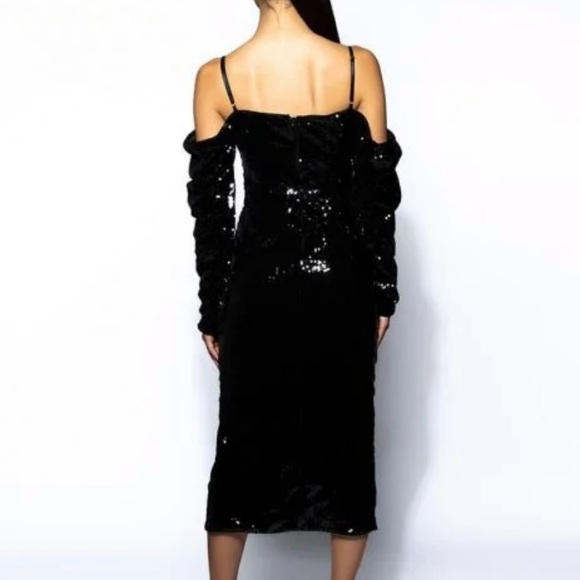 Black midi sequin dress with slit - Picture 3 of 3